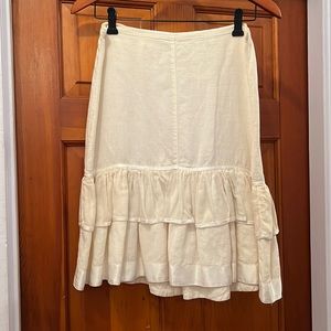 Etro White Linen Skirt